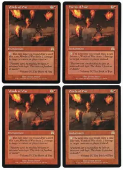 Words of War x4 4x 2002 Onslaught PLAYSET Red Rare Enchantment MTG NM AZ1 - Image 1