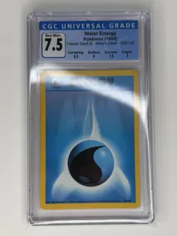 Pokemon 1999 Pokemon Game Trainer Deck B WATER ENERGY CGC 7.5 - Image 1