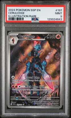 2024 POKEMON SSP EN-SURGING SPARKS ILLUSTRATION RARE #197 CERULEDGE PSA 9 - Image 1
