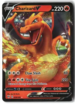 Charizard V ⭐ 019/189 Holo Rare V Darkness Ablaze 2020 Pokemon NM - Image 1