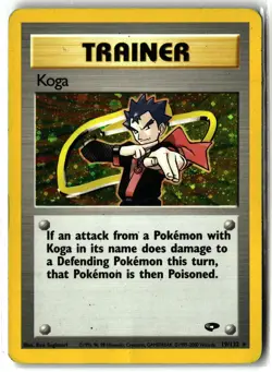 Koga ⭐ 19/132 Holo Rare Gym Challenge 2000 Pokemon MP - Image 1