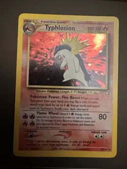 Pokemon Typhlosion 18/111 Neo Genesis Holo Rare Unlimited 100 HP Vintage TCG - Image 1