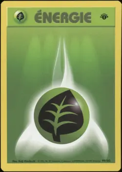 1999 Pokemon FRENCH 1st Edition Base Set Energie Plante-Grass Energy 99/102 NM - Image 1