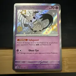 Pokemon TCG Mimikyu Scarlet & Violet Paldean Fates Holo Shiny Rare Card 160/091 - Image 2