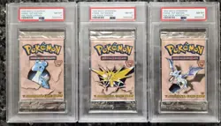 PSA 8 - 1999 WOTC Pokemon Fossil 1st Edition Lapras, Zapdos & Aerodactyl Packs! - Image 1