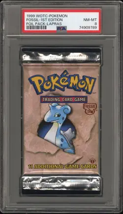 PSA 8 - 1999 WOTC Pokemon Fossil 1st Edition Lapras, Zapdos & Aerodactyl Packs! - Image 4