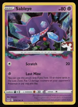 Pokemon Sableye 070/196 Prize Pack Series Cards Cosmo Holo Pack Fresh - NM - Image 1