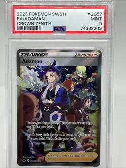 2023 POKEMON CROWN ZENITH ADAMAN FULL ART SILVER FOIL PSA 9 MINT #GG57 - Image 1