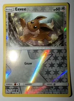 Eevee 49/68 Pokemon TCG Card Hidden Fates Reverse Holo - NM - Image 1