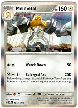 MELMETAL 104/142 POKEMON SCARLET & VIOLET: STELLAR CROWN (SCR) RARE HOLO - Image 1