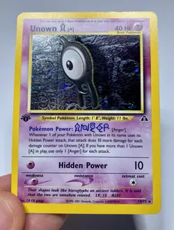Pokemon Unown A TCG Neo Discovery 14/75 Holo 1st Edition Rare Card LP - Image 3