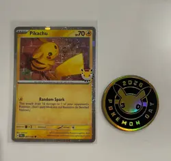 2026 Pikachu 051 Stamped Pokemon Day 30th Anniversary Promo with Coin - Image 1