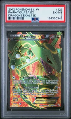 2012 POKEMON B&W DRAGONS EXALTED #123 FULL ART/RAYQUAZA EX PSA 6 - Image 1