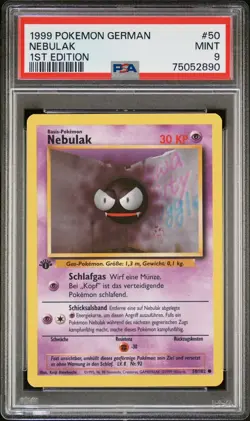 PSA 9 Nebulak 1 Edition Base Set 1st Edition Deutsch WOTC 1999 Pokemon Karte - Image 1