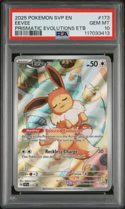 Pokemon Eevee 2025 SVP 173 ETB Black Star Promo PSA 10 Prismatic Evolutions Gem - Image 1