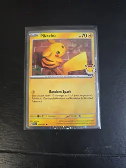 Pikachu 051 /162 Stamped 2026 Pokemon Day 30th Anniversary Promo Cosmos SWIRL - Image 1