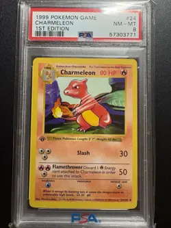 Pokemon PSA 8 1st Edition Charmeleon 024/102 Base Set (Shadowless) - Image 1
