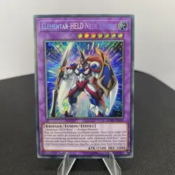 Yugioh Elementar-HELD Neos Knight BLHR-DE064 Secret Rare Near Mint - Image 1