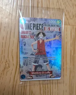 One Piece LUFFY US Voyage College Basketball Promo Card SEALED - Image 1