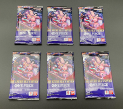 One Piece OP014-EB04 The Azure Sea's Seven TCG - DEAD PACK Sealed Lot of 6 - Image 1