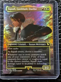 Squall, Gunblade Duelist (Borderless) Commander: Final Fantasy Foil Rare MTG NM - Image 1
