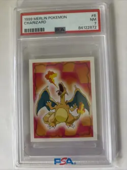 1999 Merlin Pokemon Charizard #6 NM PSA 7 - Image 1