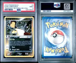 2004 POKEMON EX TEAM ROCKET RETURNS #2 DARK AMPHAROS REVERSE HOLO PSA 9 NEW CERT - Image 5