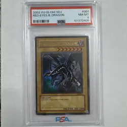 2003 Yu-Gi-Oh! Red Eyes Black Dragon SDJ-001 Ultra Rare English PSA 8 - Image 1