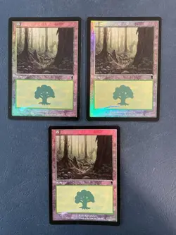 MTG 3X JAPANESE FOIL ODYSSEY FOREST MAGIC THE GATHERING #348/350 BASIC LAND - Image 3