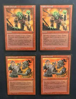 MTG 4X FALLEN EMPIRES GOBLIN GRENADE MAGIC THE GATHERING COMMON RED SORCERY - Image 5