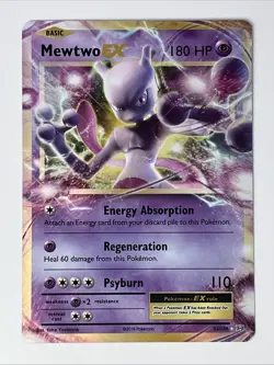 Pokemon Mewtwo EX Holo Ultra Rare TCG Card Evolutions 52/108 - Image 1