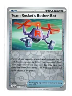 Team Rocket's Bother-Bot 172/182 Pokemon Destined Rivals Reverse Holo Unommon - Image 1