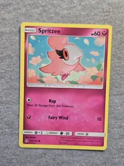 Spritzee 141/214 Common SM - Unbroken Bonds Pokemon Card - Image 1