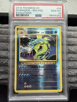 Pokemon TCG XY Evolutions 2016 Gyarados Reverse Holo Rare PSA 10 Gem Mint - Image 1