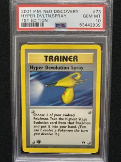 2001 Pokemon Neo Discovery 1st Edition Hyper Devolution Spray 73/75 PSA 10 - Image 1