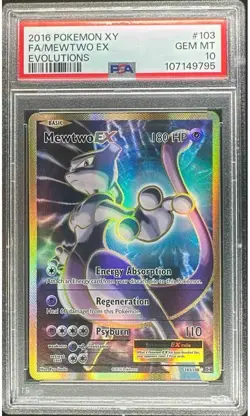 2016 POKEMON XY EVOLUTIONS MEWTWO #103/108 PSA 10 - Image 1