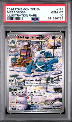 Pokemon TCG - Metagross - 178/162 - Temporal Forces - Illustration Rare - PSA 10 - Image 1