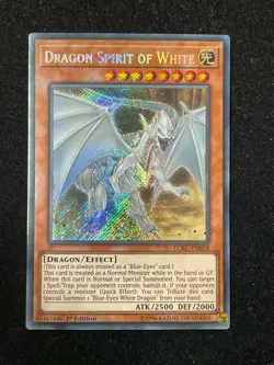 YUGIOH DRAGON SPIRIT OF WHITE SECRET RARE 1ST EDITION NEAR MINT LCKC-EN018 - Image 1