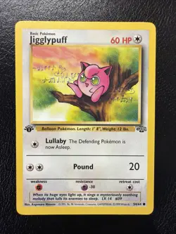 Jigglypuff 1st Edition Pokemon Card 1999 54/64 Jungle WOTC LP - Image 1