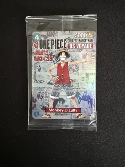 Monkey D Luffy (College Basketball US Voyage) One Piece Promotion Card Sealed - Image 1