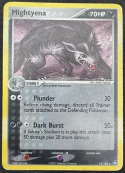 Mightyena - 18/108 - Pokemon Card Ex Power Keepers Holo Rare - HP (Damaged) - Image 1