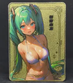 Hatsune Miku Vocaloid Bikini Waifu Metal Card Goddess Story Sea Moon Partying - Image 1