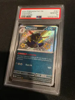 Kingambit - English Paldean Fates PAF Shiny Rare Card #187/091 PSA 10 GEM MINT! - Image 1