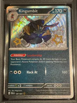 Kingambit - English Paldean Fates PAF Shiny Rare Card #187/091 PSA 10 GEM MINT! - Image 3