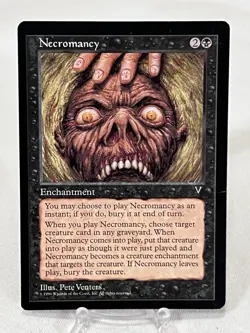 Necromancy - Visions ~Small Crease~ Magic The Gathering MTG - Image 1