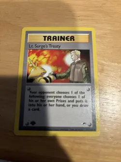Pokemon TCG Lt. Surge's Treaty Gym Heroes 1st Ed Uncommon Trainer 112/132 Engli… - Image 1
