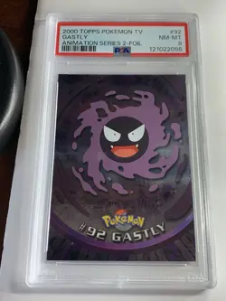 2000 Topps Pokemon #92 Gastly Silver Foil Series 2 PSA 8 (NM-MT) - Image 1