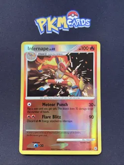 Pokemon TCG Infernape Diamond & Pearl 5/130 Reverse Holo Rare LP. - Image 1