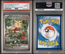 2024 POKEMON TEF EN-TEMPORAL FORCES #204 GOUGING FIRE EX PSA 10 - Image 1