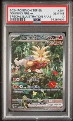 2024 POKEMON TEF EN-TEMPORAL FORCES #204 GOUGING FIRE EX PSA 10 - Image 2